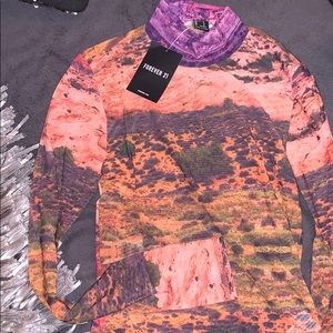 Long sleeve mesh turtleneck F21 top